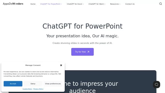 ChatGPT for PowerPoint — платная нейросеть   для создания презентаций,  для повышения продуктивности. 