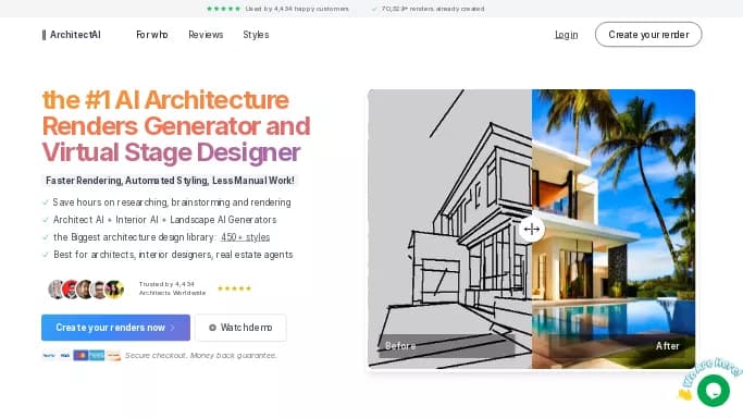 ArchitectAI — платная нейросеть   для дизайна. 