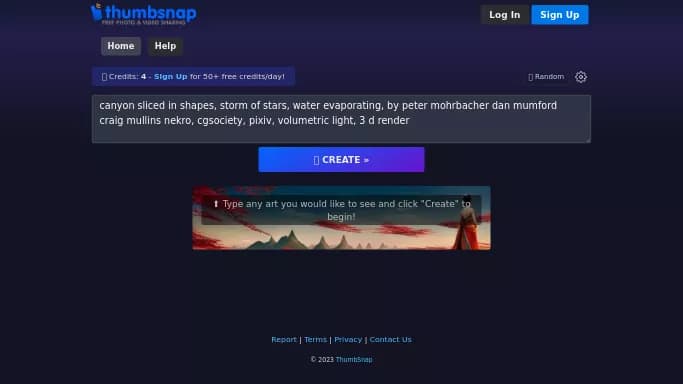 Thumbsnap — бесплатная нейросеть   для создания изображений. 