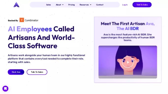 Artisan AI — платная нейросеть  , автономные ИИ (AGI), для помощи в автоматизации,  для маркетинга. 