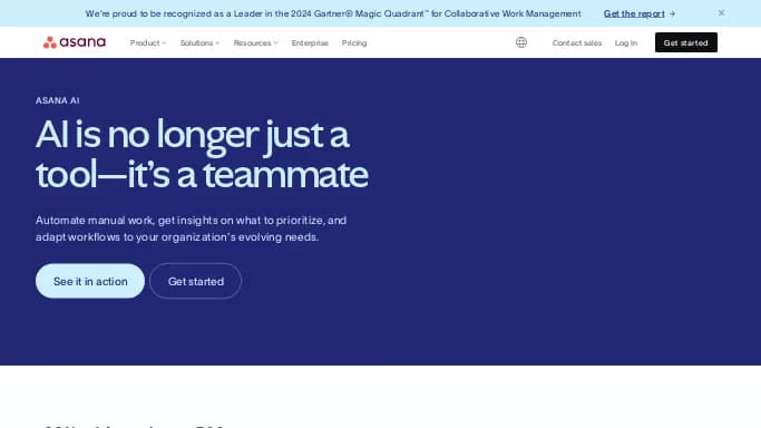 Asana AI — платная нейросеть  для помощи в автоматизации,  — чат-бот,  для повышения продуктивности. Бесплатная версия с ограниченным функционалом, есть платные тарифы.