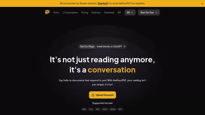AskYourPDF — бесплатная нейросеть   для маркетинга,  для помощи в образовании,  для таблиц и PDF. Бесплатная версия с ограниченным функционалом, есть платные тарифы.