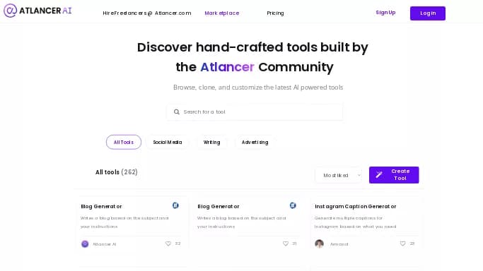 Atlancer AI — бесплатная нейросеть   для копирайтинга. Бесплатная версия с ограниченным функционалом, есть платные тарифы.