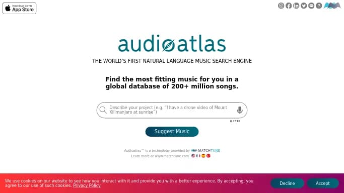 Audioatlas — бесплатная нейросеть   для создания музыки. 