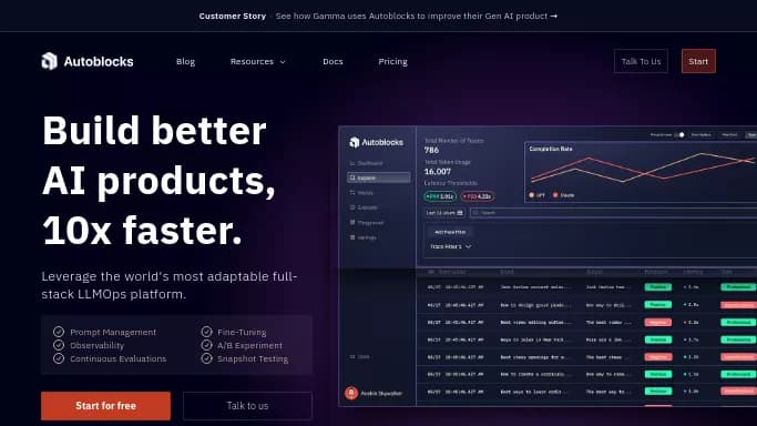 Autoblocks AI — платная нейросеть   для разработки программного обеспечения, , модели LLM. Бесплатная версия с ограниченным функционалом, есть платные тарифы.
