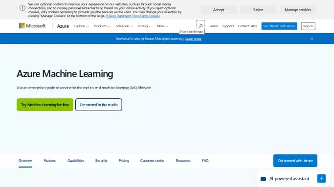 Azure Machine Learning — платная нейросеть   для маркетинга. 