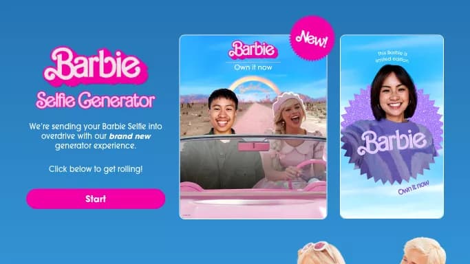Barbie Selfie Generator — бесплатная нейросеть   для развлечений,  для стиля и моды,  для редактирования изображений. Бесплатная версия с ограниченным функционалом, есть платные тарифы.