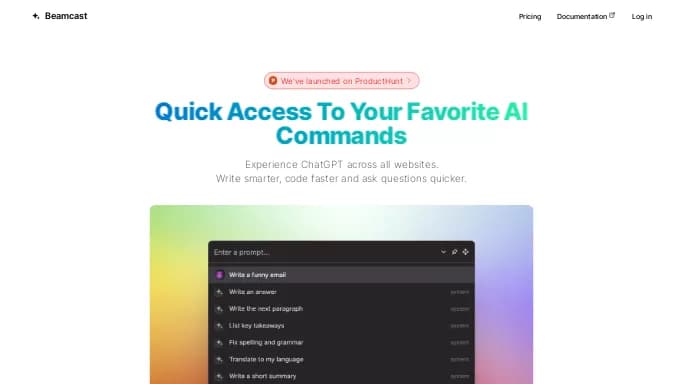 Beamcast — бесплатная нейросеть   — чат-бот. Бесплатная версия с ограниченным функционалом, есть платные тарифы.