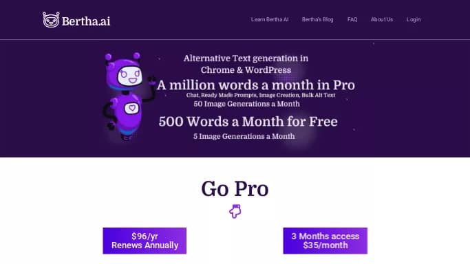Bertha.ai — бесплатная нейросеть   для копирайтинга. Бесплатная версия с ограниченным функционалом, есть платные тарифы.