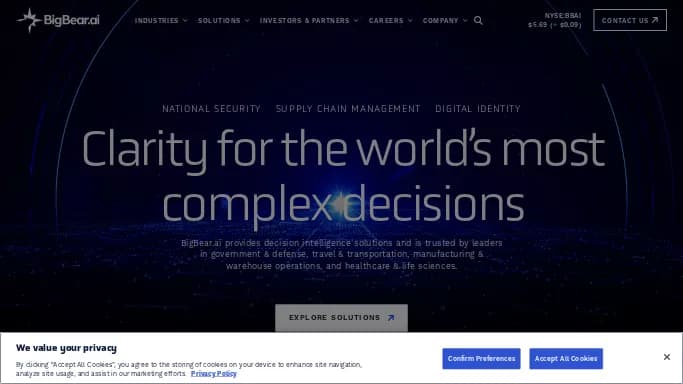 BigBear.ai — платная нейросеть   для маркетинга. Бесплатная версия с ограниченным функционалом, есть платные тарифы.