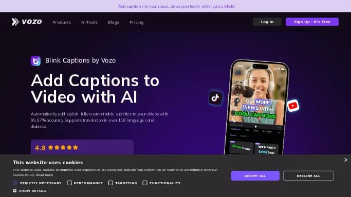BlinkVideo — бесплатная нейросеть   для редактирования видео. Бесплатная версия с ограниченным функционалом, есть платные тарифы.