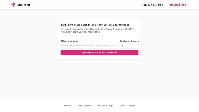 BlogTweet — бесплатная нейросеть   для SMM. 