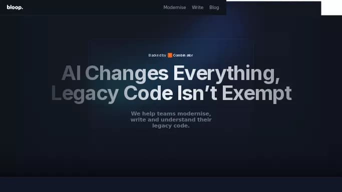 Bloop — бесплатная нейросеть   для разработки программного обеспечения. Бесплатная версия с ограниченным функционалом, есть платные тарифы.