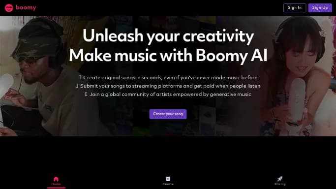 Boomy — бесплатная нейросеть   для создания музыки. 