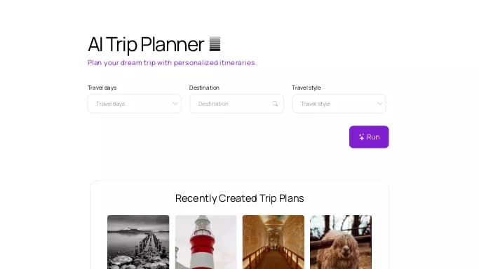 AI Trip Planner — бесплатная нейросеть   для путешествий,  для помощи в образовании,  для повышения продуктивности, для помощи в автоматизации. Бесплатная версия с ограниченным функционалом, есть платные тарифы.