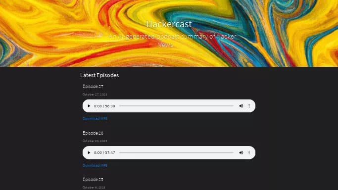 Hackercast — бесплатная нейросеть   для суммаризации текста,  для повышения продуктивности,  для помощи в образовании. 