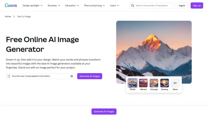 Canva Text to Image — бесплатная нейросеть   для создания изображений,  для маркетинга,  для дизайна. Бесплатная версия с ограниченным функционалом, есть платные тарифы.