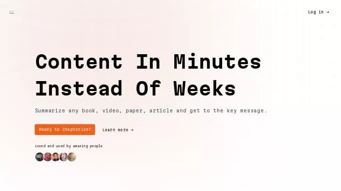 Chapterize.ai — платная нейросеть   для суммаризации текста,  для повышения продуктивности,  для помощи в образовании. Бесплатная версия с ограниченным функционалом, есть платные тарифы.