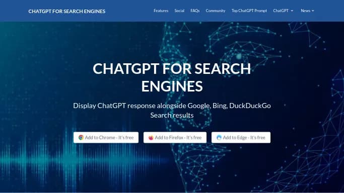 ChatGPT For Search Engines — бесплатная нейросеть  , расширения ChatGPT,  для повышения продуктивности,  для поиска. 