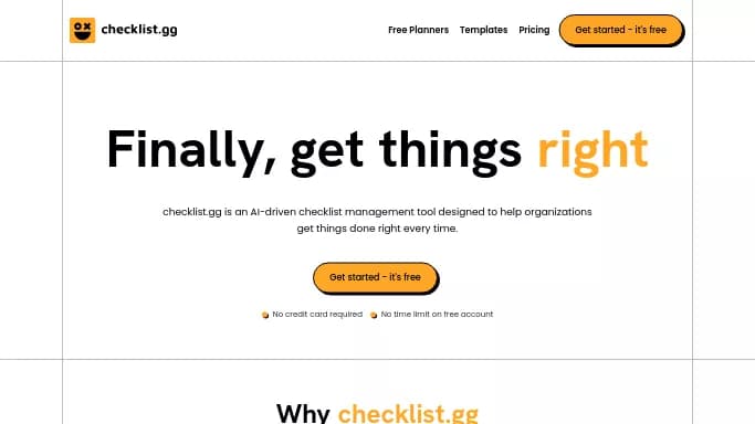 Checklist.gg — бесплатная нейросеть   для повышения продуктивности. Бесплатная версия с ограниченным функционалом, есть платные тарифы.