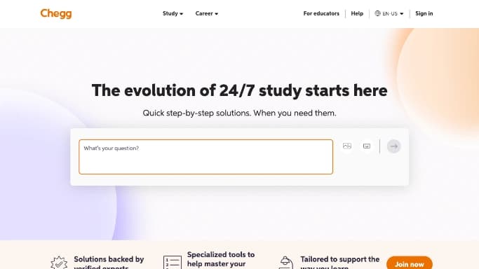 Chegg — бесплатная нейросеть   для помощи в образовании. Бесплатная версия с ограниченным функционалом, есть платные тарифы.