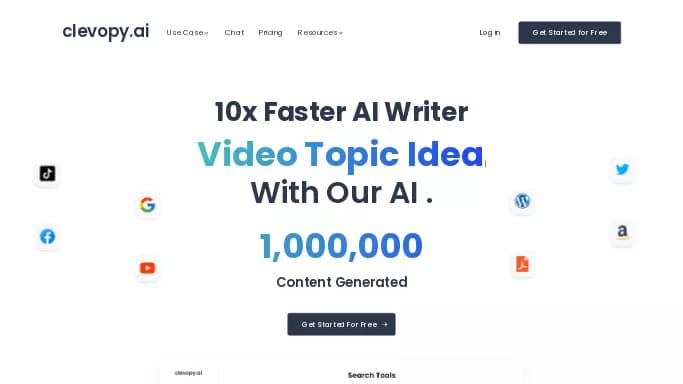 ClevopyAI — бесплатная нейросеть   для копирайтинга. Бесплатная версия с ограниченным функционалом, есть платные тарифы.