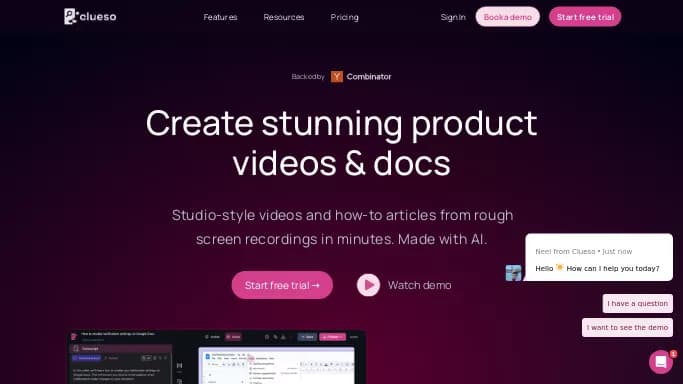Clueso — платная нейросеть   для создания видео. 