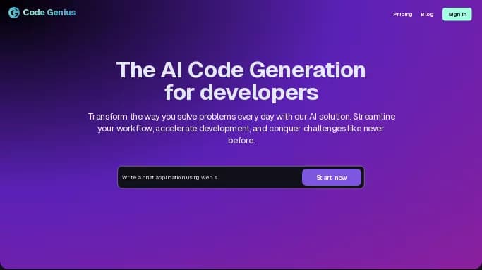 Code Genius — бесплатная нейросеть   для разработки программного обеспечения. 