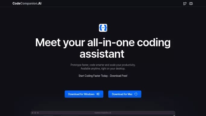 CodeCompanion — бесплатная нейросеть   для разработки программного обеспечения. 