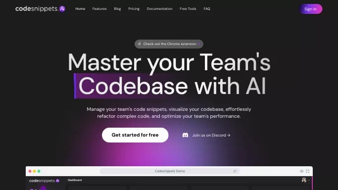 Codesnippets — бесплатная нейросеть   для разработки программного обеспечения. Бесплатная версия с ограниченным функционалом, есть платные тарифы.