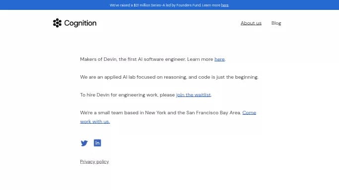 Devin AI by Cognition — бесплатная нейросеть   для разработки программного обеспечения. 