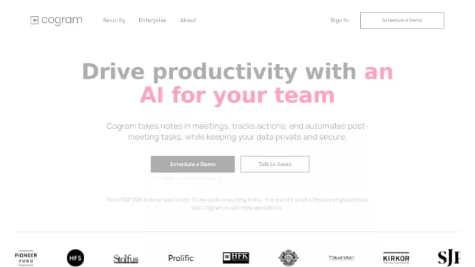 Cogram — платная нейросеть   для повышения продуктивности,  для суммаризации текста,  для помощи в образовании,  для транскрибации аудио и видео. Бесплатная версия с ограниченным функционалом, есть платные тарифы.