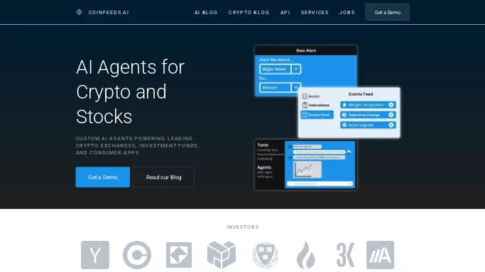 Coinfeeds — платная нейросеть   для работы с финансами, , автономные ИИ (AGI). 