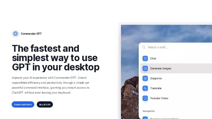 Commander GPT — платная нейросеть   — чат-бот. Бесплатная версия с ограниченным функционалом, есть платные тарифы.