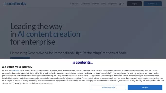 Contents — бесплатная нейросеть   для маркетинга. Бесплатная версия с ограниченным функционалом, есть платные тарифы.