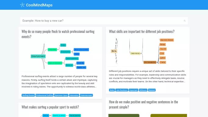 CoolMindMaps — бесплатная нейросеть   для повышения продуктивности,  для научно-исследовательской деятельности. 