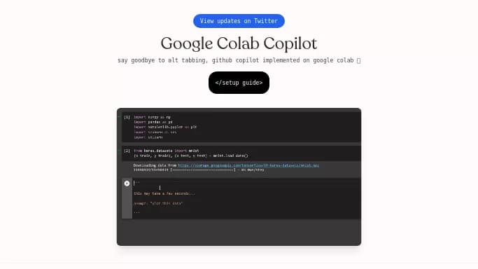 Google Colab Copilot — бесплатная нейросеть   для разработки программного обеспечения. 