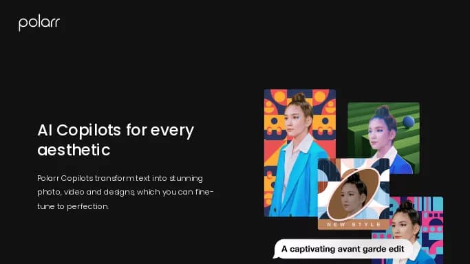 Polarr Copilots — бесплатная нейросеть   для редактирования изображений. Бесплатная версия с ограниченным функционалом, есть платные тарифы.