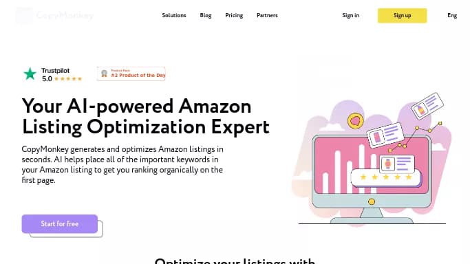 CopyMonkey — бесплатная нейросеть   для маркетинга. Бесплатная версия с ограниченным функционалом, есть платные тарифы.