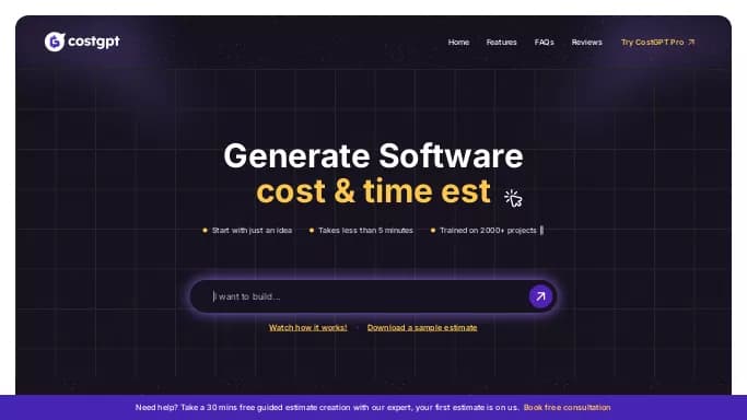 CostGPT — бесплатная нейросеть   для маркетинга,  для повышения продуктивности. Бесплатная версия с ограниченным функционалом, есть платные тарифы.