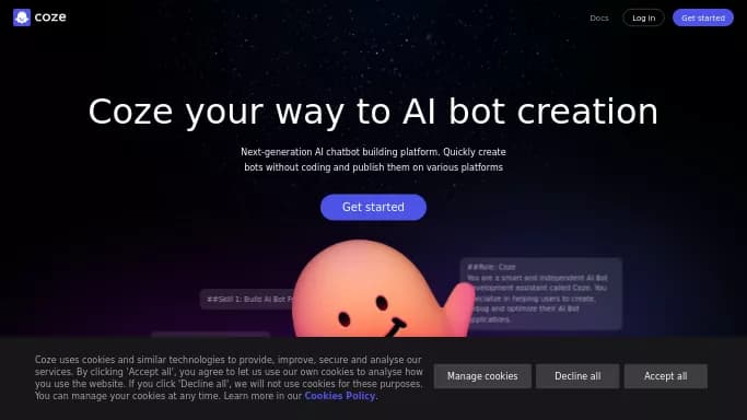 Coze AI — бесплатная нейросеть   — чат-бот. 