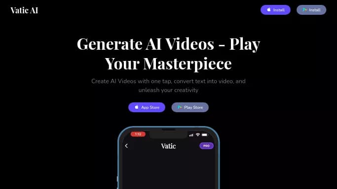 Vatic AI — бесплатная нейросеть   для создания видео. Бесплатная версия с ограниченным функционалом, есть платные тарифы.
