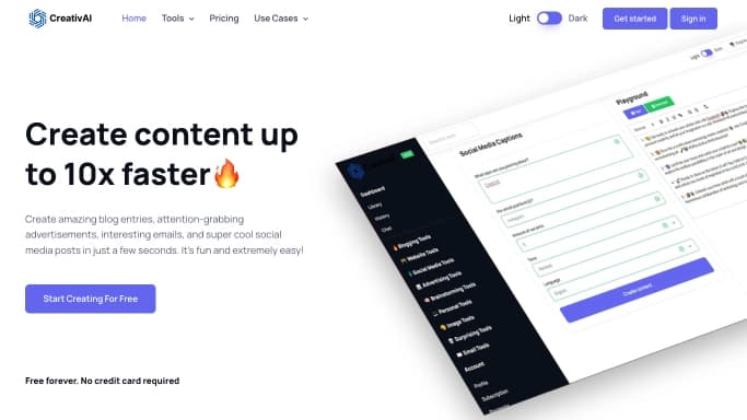 CreativAI — бесплатная нейросеть   для копирайтинга. Бесплатная версия с ограниченным функционалом, есть платные тарифы.