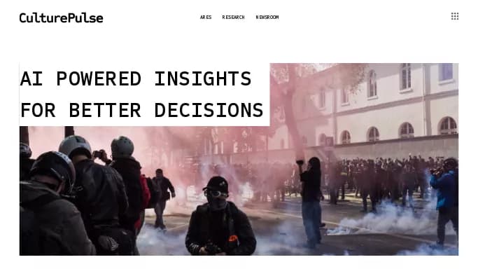 CulturePulse AI — бесплатная нейросеть   для научно-исследовательской деятельности,  для маркетинга, , автономные ИИ (AGI). Бесплатная версия с ограниченным функционалом, есть платные тарифы.