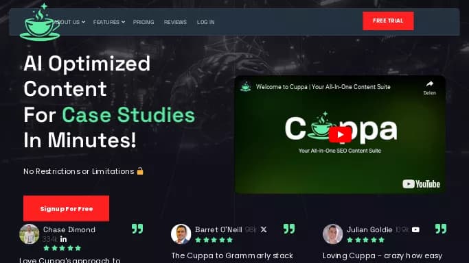 Cuppa — бесплатная нейросеть   для копирайтинга. 