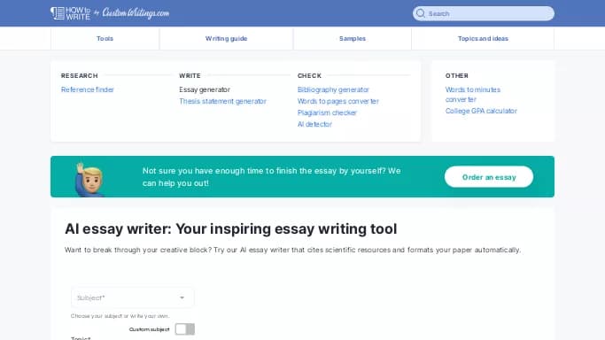 CustomWritings — платная нейросеть   для написания текста,  для помощи в образовании,  для научно-исследовательской деятельности. 