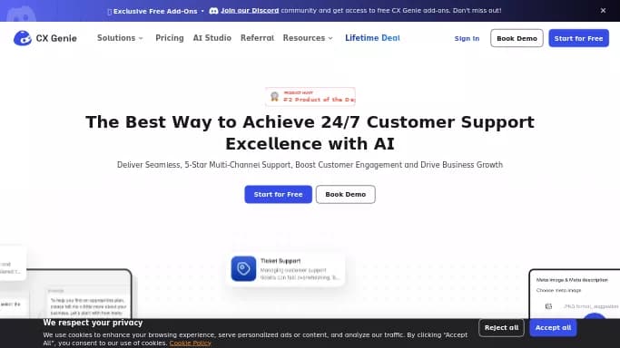 CX Genie — бесплатная нейросеть   для маркетинга. Бесплатная версия с ограниченным функционалом, есть платные тарифы.