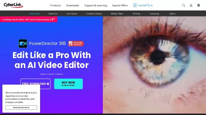 PowerDirector — платная нейросеть   для редактирования видео. Бесплатная версия с ограниченным функционалом, есть платные тарифы.