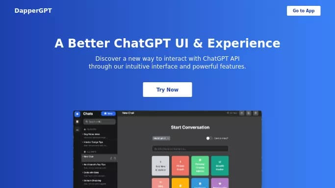 DapperGPT — бесплатная нейросеть   — чат-бот,  для повышения продуктивности, для помощи в автоматизации,  для создания голоса. Бесплатная версия с ограниченным функционалом, есть платные тарифы.