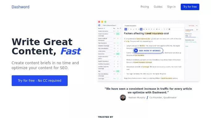 Dashword — платная нейросеть   для копирайтинга. Бесплатная версия с ограниченным функционалом, есть платные тарифы.